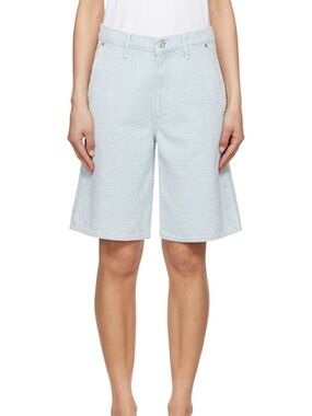 rag & bone Blue Tailored McKenna Textured Denim Shorts